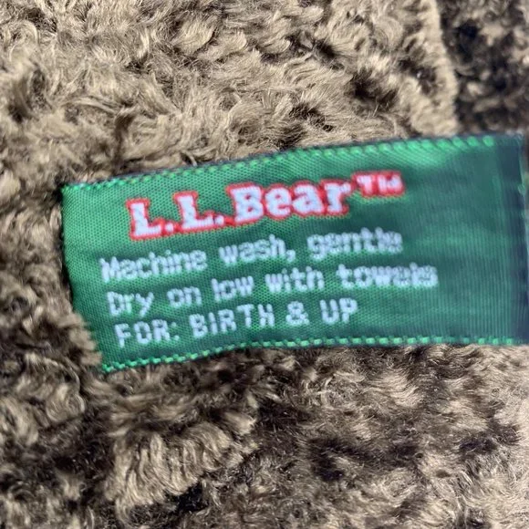 LL Bean Brown Plush Bear 16" Articulated Arms Legs Curly Poly Fur DCI Keene NH - Picture 5 of 9